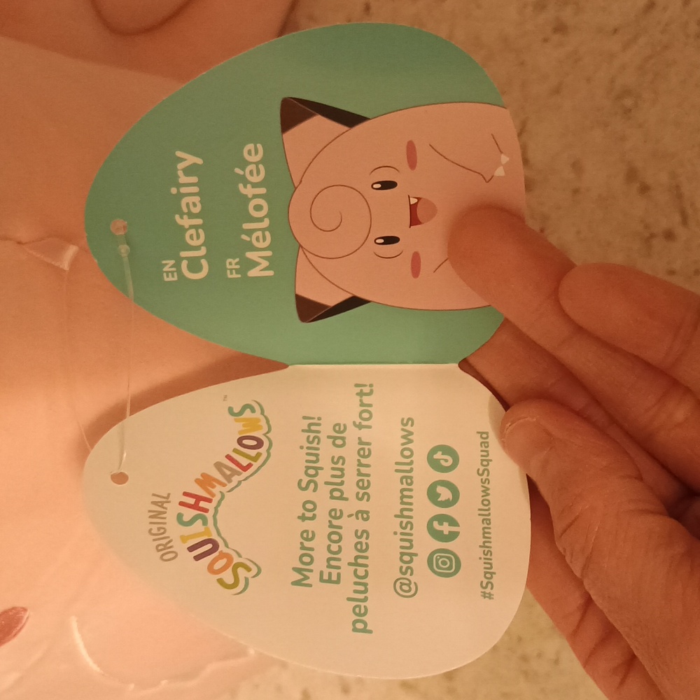 NWT Pokemon Squishmallow- Pink Clefairy Plush - Picture 5 of 9